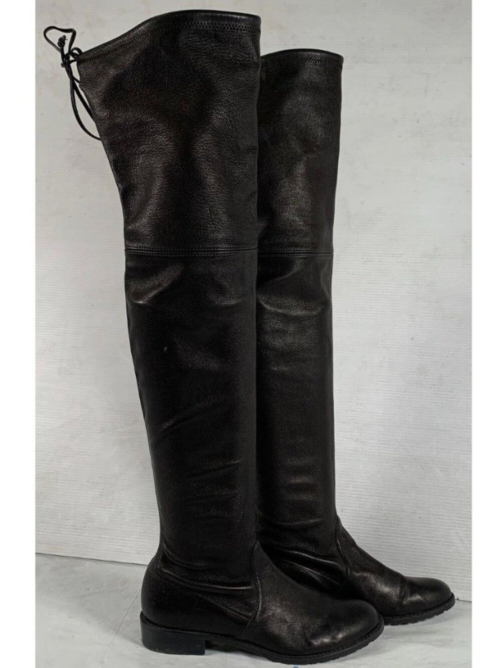 STUART WEITZMAN Tieland Stretch Leather Thigh High Boots 5.5 Black Awesome Cond
